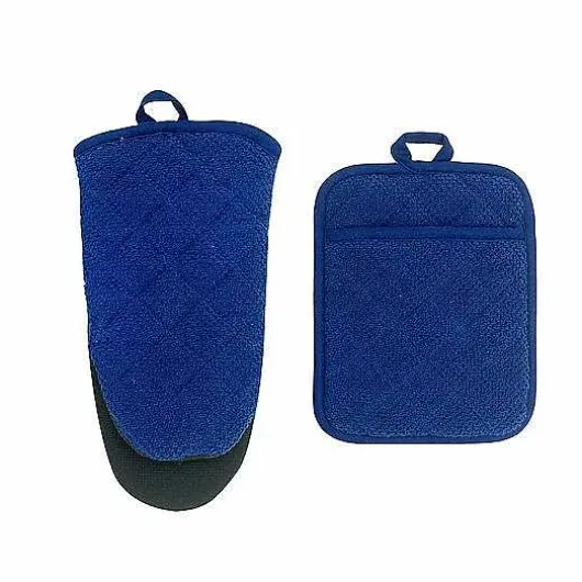Food Network Terry Neoprene Oven Mitt & Pot Holder Set