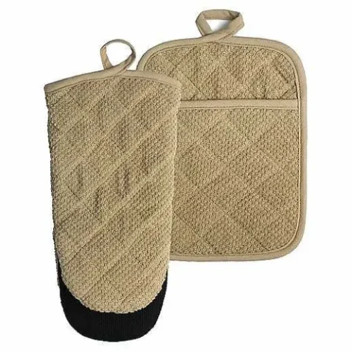 Food Network Terry Neoprene Oven Mitt & Pot Holder Set