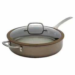 Food Network Textured Titanium 12-In. Nonstick Covered Deep Skillet