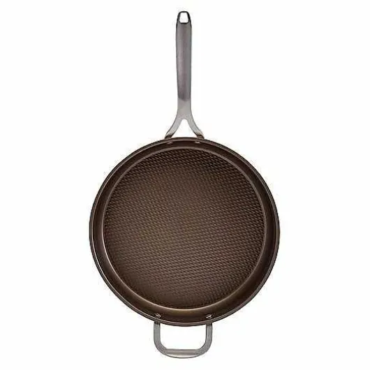 Food Network Textured Titanium 12-In. Nonstick Covered Deep Skillet
