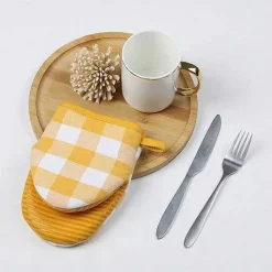 Food Network Turmeric Buffalo Check Mini Oven Mitt