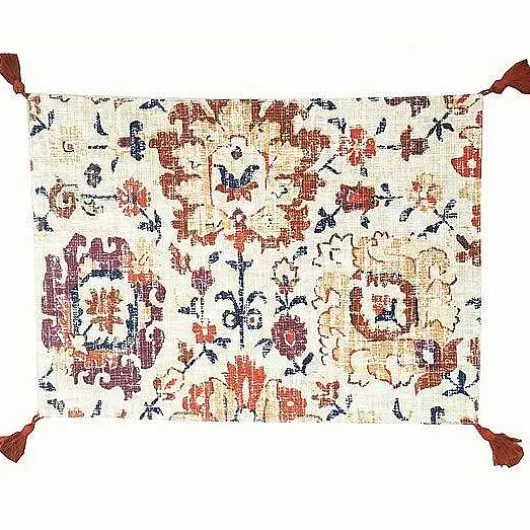 Food Network Vintage Rug Pring Placemat With Tassels