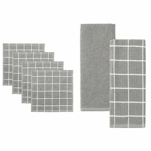 Food Network® Windowpane Grid Dishcloth & Kitchen Towel 6-Pk.