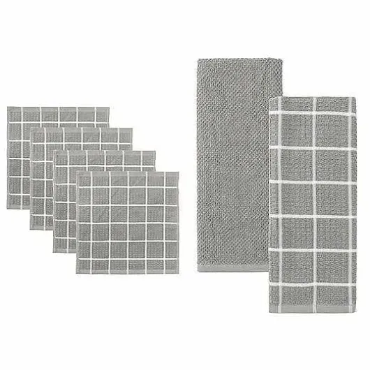 Food Network® Windowpane Grid Dishcloth & Kitchen Towel 6-Pk.